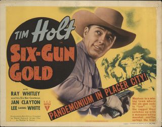 Six - Gun Gold 1941 11x14 Orig Lobby Card Fff - 28579 Tim Holt Western