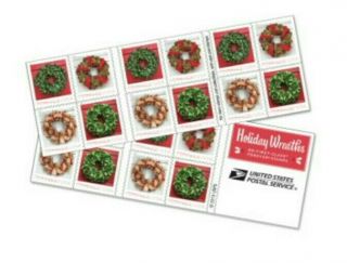 20 Usps Us Forever Postage Stamps Holiday Wreaths