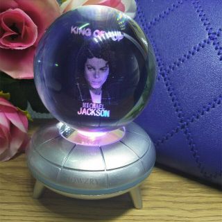Michael Jackson 3D LED Crystal Night Light Lamp Desk 7Color Christmas Gift 3