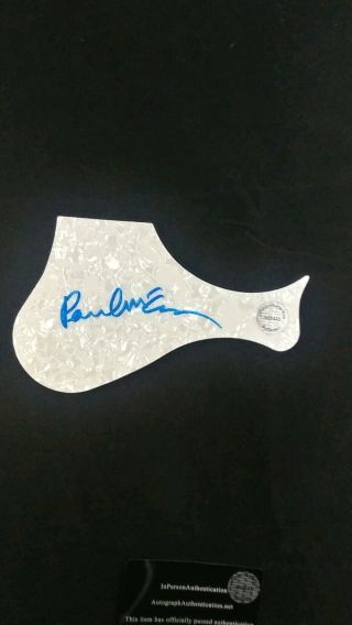 The Beatles Paul Mccartney Signed Guitar Pick Guard With See Photos