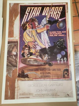 Star Wars 1987 Reprinted Movie Poster Circus Style D Drew Struzan Art 41 X 27