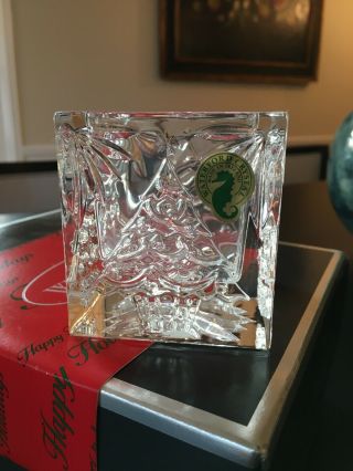 Waterford Crystal Christmas Tree/holiday Square Candle Votive