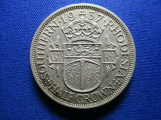 Southern Rhodesia George Vi Silver 1/2 - Half Crown 1937