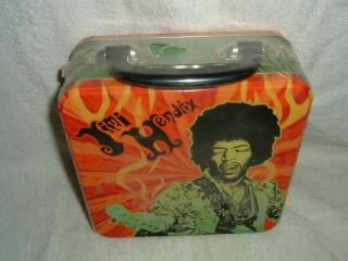 Jimi Hendrix Are You Experianced Square Tin Tote Still Psychedelic Flames