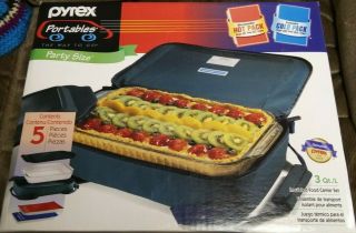 (5 Piece Set) - Pyrex - Hot Cold Insulated Food Carrier - Party Size