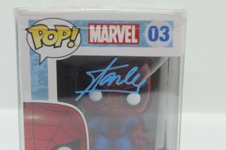Stan Lee Signed Autographed Spider - Man 03 Funko Pop With - 801
