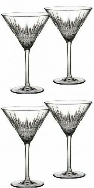 Waterford Crystal Lismore Diamond Martini Glasses Pair 2 Pairs 161005