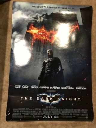 Batman The Dark Knight 2008 Ds Movie Poster 27x40 A World Without Rules Or