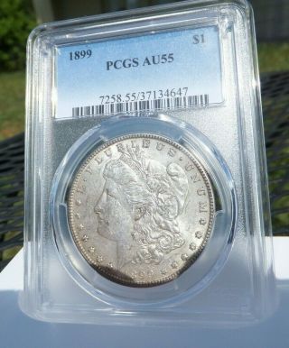 1899 - P $1 Morgan Silver Dollar Pcgs Au 55 Very Low Mintage - Semi Key Date