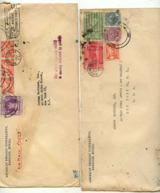 Burma 2 Us Embassy Covers,  Diplomatic Pouch Ms1015