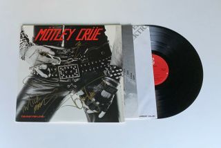Motley Crue Band Signed Too Fast For Love Record X4 Vince Nikki Mick & Tommy