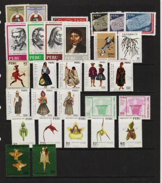 Peru - 29 Airmail Stamps - Cat.  $ 35.  65