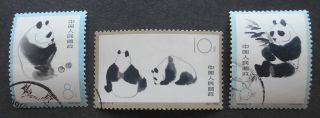 China Prc 1963 Giant Panda,  S59,  Scott 708 - 710,