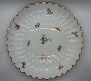 Meissen Porcelain " Streublumen " (scattered Flowers) Crossed Swords Cake Plate