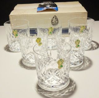 6 Vintage Waterford Crystal Lismore 9 Oz.  Old Fashioned Glasses 3 3/8 Ireland