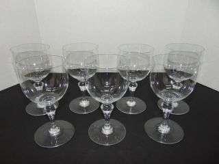 Set Of 7 Vintage Baccarat France Crystal Wine Tall Stemware Glasses - 6.  5 " H