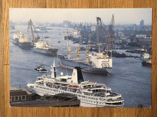 China Old Postcard Huangpu River Shanghai To Germany 1985