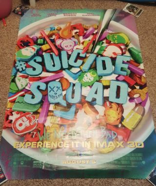 Suicide Squad Imax Movie Poster 2 Sided Bus Shelter 48x70