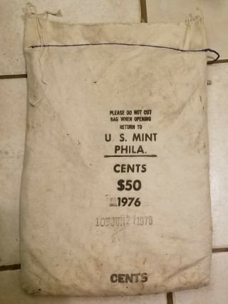 1976 P Sewn Bag Of 5000 Copper Lincoln Memorial Cents