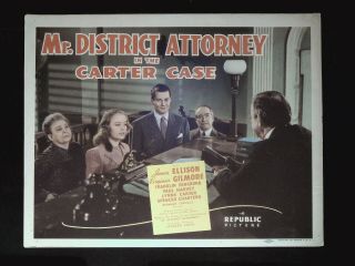 Mr.  District Attorney In The Carter Case Lobby Card Complete Set 1942 Scarce