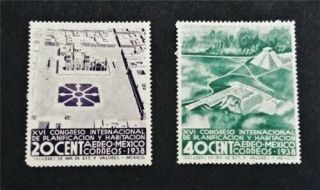 Nystamps Mexico Stamp C86.  C87 Og H $30