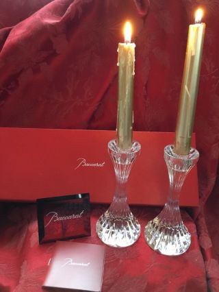 Mib Flawless Exquisite Baccarat Pair Massena Crystal Candlestick Candle Holders