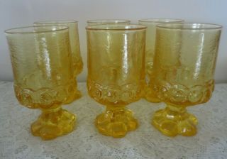 Set Of 6 Franciscan Madeira Cornsilk Yellow Water Glasses -