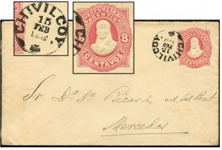 Argentina 8¢ Pse Feb 1882 Chivilcoy H&g B2a V&r S - 3