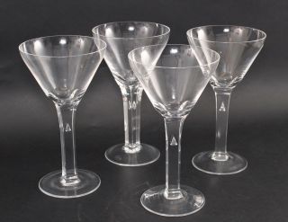 4 Large Authentic Czech Moser Pharaoh Stemware Water Goblet Glass