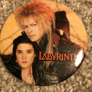 David Bowie And Jennifer Connelly Vintage 1986 Labyrinth Promo Pin Button