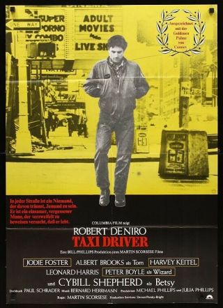 1976 Taxi Driver Robert De Niro Martin Scorsese German Poster