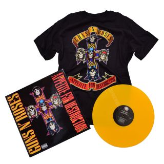 Guns N Roses 2009 Gnr Yellow Vinyl Lp Record/shirt Box Set - L - Non Stock