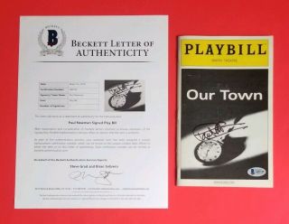 Paul Newman Signed Our Town Playbill Certified Authentic With Bas Psa Jsa