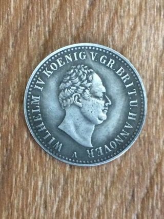 Coin Thaler 1837,  Kingdom Of Hanover,  William 4