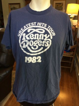 Vintage 1982 Kenny Rogers Greatest Hits Tour T - Shirt Russell Athletic Country