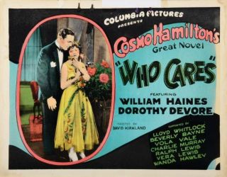 Old Movie Photo Who Cares Lobby Card William Haines Dorothy Devore 1925