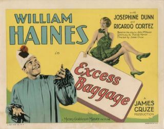 Old Movie Photo Excess Baggage Lobby Card William Haines Josephine Dunn 1928