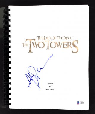 Andy Serkis Signed Lord Of The Rings The Two Towers Movie Script Bas C63073