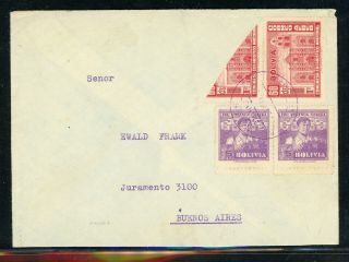 Bolivia Postal History: Lot 132 1944 Bisect Censor Sucre - Buenos Aires $$$