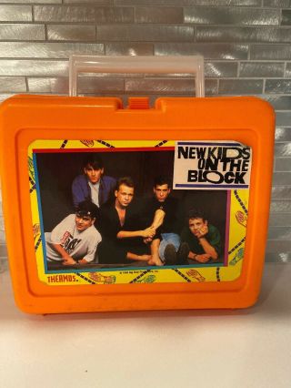 1990 Kids On The Block Orange Lunchbox Thermos Brand