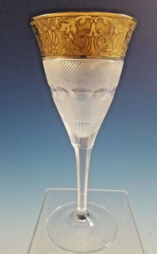 Moser Splendid Gold Crystal Glass Claret Wine Goblet 6 3/4 "