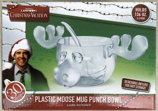 National Lampoons Christmas Vacation Moose Mug Plastic Punch Bowl With Ladle