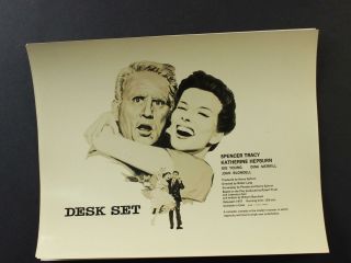 Two 1957 Desk Set Movie Still Photos Spencer Tracy Katharine Hepburn