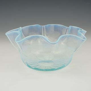 Antique English Vaseline Glass - Light Blue Rinser Bowl - Art Nouveau