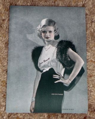 1930s Hollywood Fan Photo Tinted Lithograph Joan Bennett 623