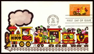 Scott 1940 20 Cents Christmas Issue Drc Hand Painted Fdc 30 Of 70