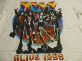Rock T Shirt Vintage Authentic Kiss Alive Tour 1996 Vtg 90s Size Xl