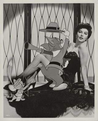 Ava Gardner Orig Cheesecake Portrait With Tom & Jerry.  Circa 1954 Dw