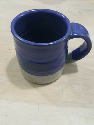 Set Of 4 Jepson Studio Pottery Mug Blue/grey Marked Hand Made In Kansas Euc