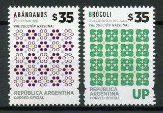 Argentina Stamps 2019 Mnh National Produce Broccoli Blueberries Fruits 2v Set